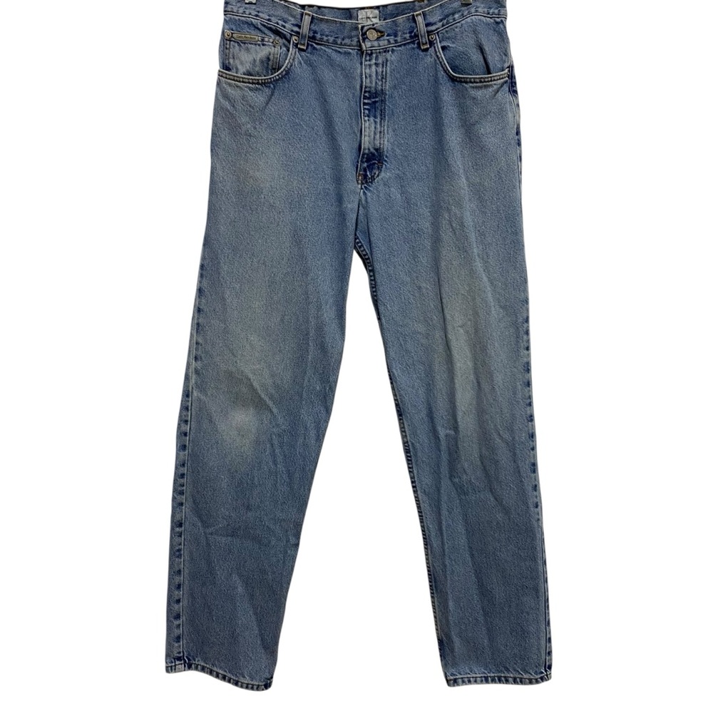 Calvin Klein Jeans Straight Fit Classic Blue Men’s Size 36x34 Stone Wash Denim